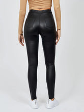 High Waist Patent Leather Look Skinny Jeans
